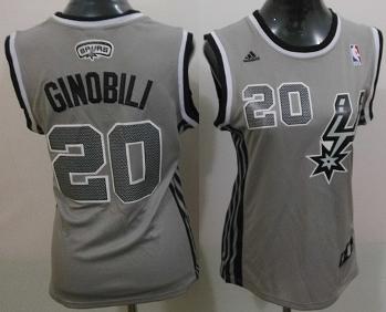 Cheap Women San Antonio Spurs 20 Manu Ginobili Grey Revolution 30 Swingman NBA Jersey