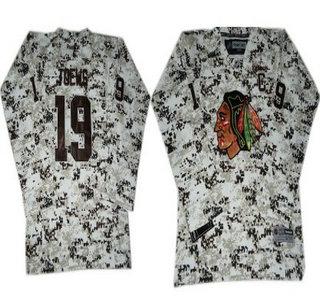 Kids Chicago Blackhawks 19 Janathan Toews White Camo NHL Jerseys For Sale