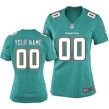 Cheap Women Nike Miami Dolphins Customized Green NFL Jerseys 2013 New Style