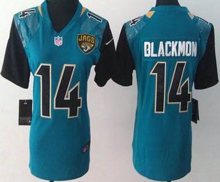 Cheap Womens Nike Jacksonville Jaguars 14 Justin Blackmon Green 2013 New Style Game NFL Jersey