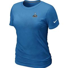 Cheap Women Nike Seattle Seahawks Super Bowl XLVIII Champions Trophy Collection Locker Room T-Shirt light blue