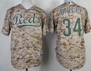 Kids Cincinnati Reds 34 Homer Bailey 2014 Alternate Camo Cool Base MLB Jersey Cheap