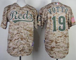 Kids Cincinnati Reds 19 Joey Votto 2014 Alternate Camo Cool Base MLB Jersey Cheap