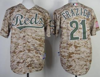 Kids Cincinnati Reds 21 Todd Frazier 2014 Alternate Camo Cool Base MLB Jersey Cheap