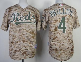 Kids Cincinnati Reds 4 Brandon Phillips 2014 Alternate Camo Cool Base MLB Jersey Cheap