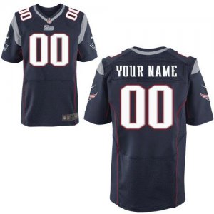 Nike New England Patriots Customized Elite Team Color Blue Nike NFL Jerseys Cheap