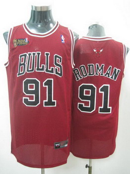 Chicago Bulls 91 RODMAN red jerseys Cheap