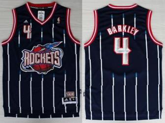 Houston Rockets 4 Charles Barkley Blue Hardwood Classics Revolution 30 NBA Jerseys Cheap