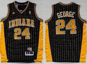 Indiana Pacers 24 Paul George Blue Yellow Strip Revolution 30 NBA Jerseys Cheap