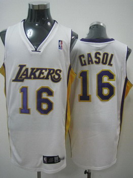 Los Angeles Lakes Gasol white jerseys Cheap