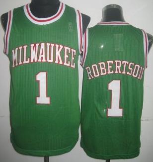 Milwaukee Bucks 1 Oscar Robertson Green Hardwood Classics Revolution 30 NBA Jerseys Cheap