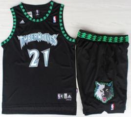 Minnesota Timberwolves 21 Kevin Garnett Black Hardwood Classics Revolution 30 NBA Jersey Short Suits Cheap