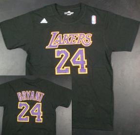 Los Angeles Lakers 24 Kobe Bryant Black NBA Basketball T-Shirt Cheap