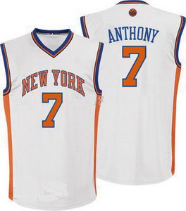 New Player New York Knicks 7 Carmelo Anthony White Jerseys Cheap