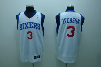 Philadelphia 76ers 3 Iverson White Jerseys Cheap