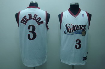 Philadelphia 76ers 3 IVERSON white SWINGMAN jerseys Cheap