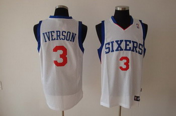 Philadelphia 76ers 3 IVERSON white SWINGMAN jerseys Cheap