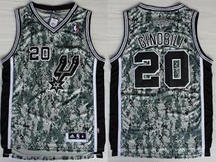 San Antonio Spurs 20 Manu Ginobili Camo Revolution 30 Swingman NBA Jerseys Cheap