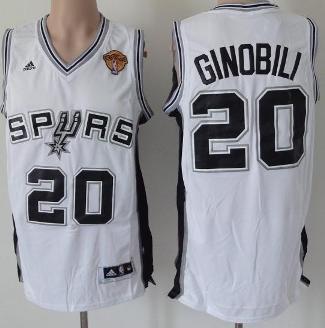 San Antonio Spurs 20 Manu Ginobili White Revolution 30 Swingman 2013 Finals Patch NBA Jerseys Cheap