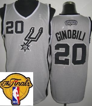 San Antonio Spurs 20 Manu Ginobili Grey Revolution 30 2013 Finals Patch NBA Jerseys Cheap