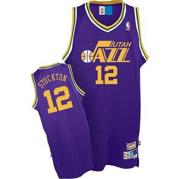 Utah Jazz 12 John Stockton Purple Swingman Jerseys Cheap