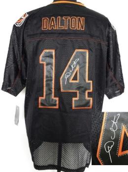 Nike Cincinnati Bengals 14# Andy Dalton Elite Light Out Black Signed NFL Jerseys Cheap