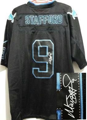 Nike Detroit Lions 9 Matthew Stafford Elite Light Out Black Signed NFL Jerseys Cheap