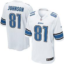 Nike Detroit Lions 81# Calvin Johnson White Nike NFL Jerseys Cheap