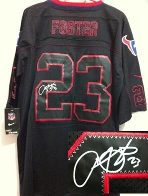 Nike Houston Texans 23 Arian Foster Elite Light Out Black Signed NFL Jerseys Cheap