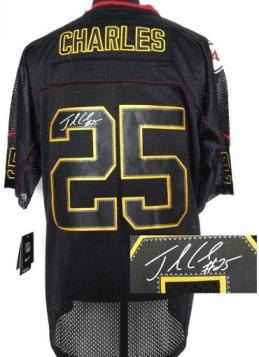 Nike Kansas City Chiefs 25 Jamaal Charles Elite Light Out Black Signed NFL Jerseys Cheap