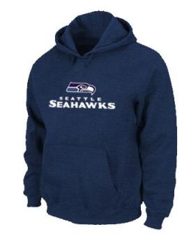 Seattle Seahawks Authentic Logo Pullover Hoodie Dark Blue Cheap