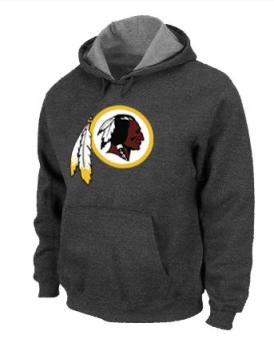 Washington Red Skins Logo Pullover Hoodie Dark Grey Cheap