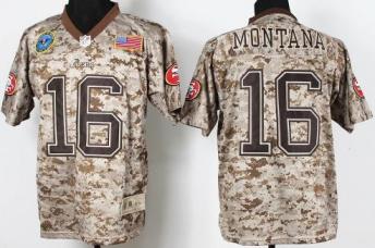 Nike San Francisco 49ers 16 Joe Montana Salute to Service Digital Camo Elite NFL Jersey Cheap