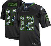 Nike Seattle Seahawks #12 Fan Lights Out Black NFL Elite Jersey Cheap