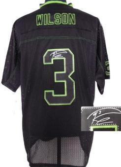 Nike Seattle Seahawks 3 Russell Wilson Elite Light Out Black Signed NFL Jerseys Cheap