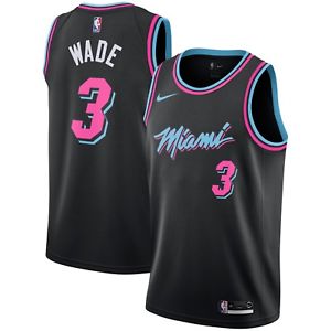 Men's Nike Miami Heat #3 Dwyane Wade Black NBA City Edition Swingman Jersey