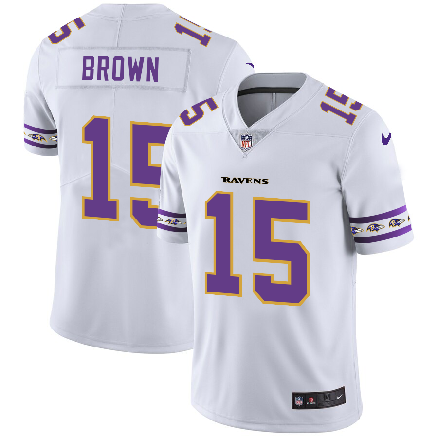 Men's Baltimore Ravens #15 Marquise Brown NFL Team Logo Cool Edition Jerseys