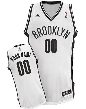 Mens Brooklyn Nets Customized White Jersey