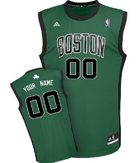 Kids Boston Celtics Customized Green With Black Jersey