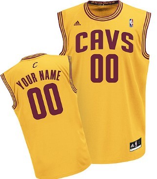 Mens Cleveland Cavaliers Customized Yellow Jersey