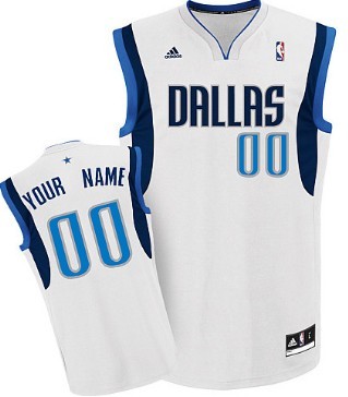 Mens Dallas Mavericks Customized White Jersey