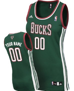 Womens Milwaukee Bucks Customized Green Jersey