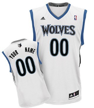 Mens Minnesota Timberwolves Customized White Jersey