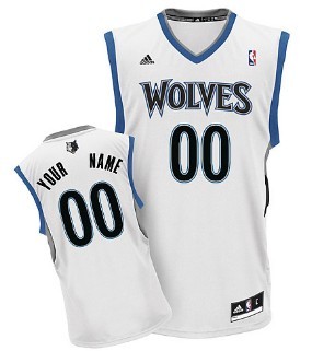 Kids Minnesota Timberwolves Customized White Jersey