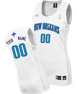 Womens New Orleans Hornets Customized White Jersey