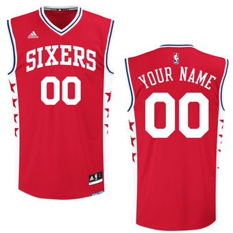 Men's Philadelphia 76ers adidas Red Custom Replica Alternate Jersey